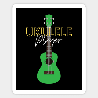 Ukulele Player Green Ukulele Magnet